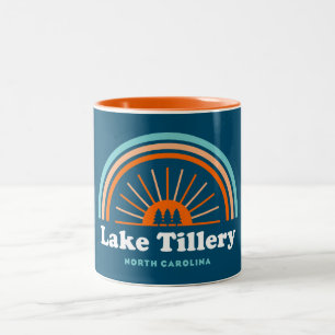 Lake Tillery North Carolina Rainbow Two-Tone Coffee Mug