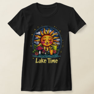 "Lake Time" Retro Sun & Nature  T-Shirt