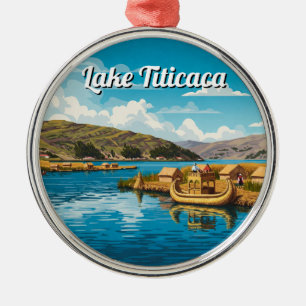 Lake Titicaca Floating Islands Vintage Metal Tree Decoration