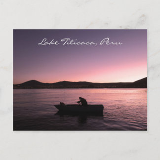 Lake Titicaca Sunset in Peru Postcard