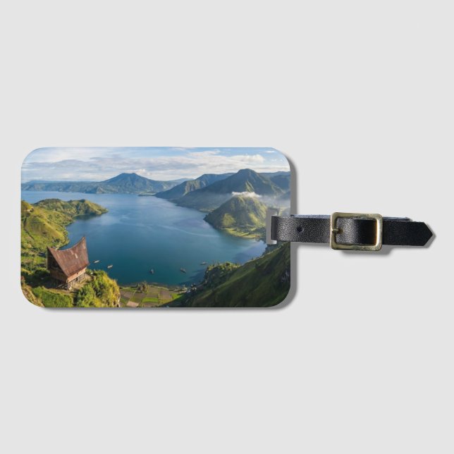 Lake Toba Sumatra Indonesia Volcano Landscape Luggage Tag (Front Horizontal)