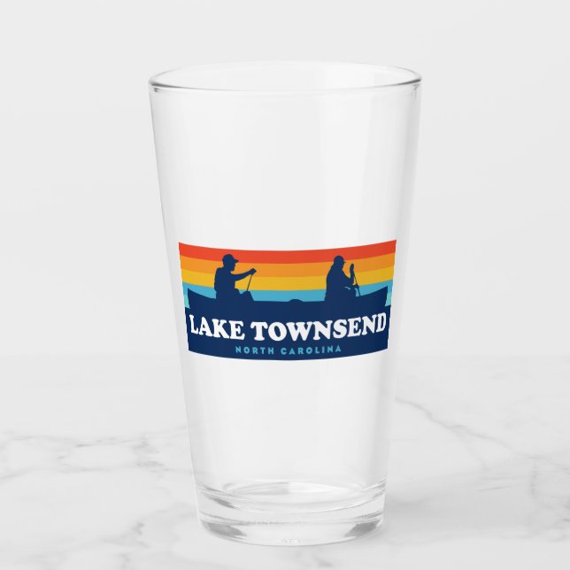 Lake Townsend North Carolina Canoe Glass (Front)