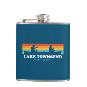 Lake Townsend North Carolina Canoe Hip Flask