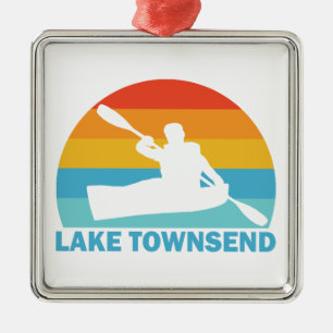 Lake Townsend North Carolina Kayak Metal Tree Decoration