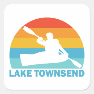 Lake Townsend North Carolina Kayak Square Sticker