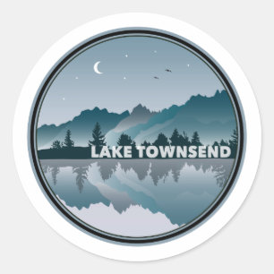 Lake Townsend North Carolina Reflection Classic Round Sticker