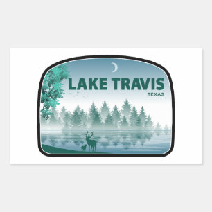 Lake Travis Austin Texas Deer Rectangular Sticker