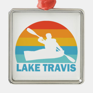 Lake Travis Austin Texas Kayak Metal Tree Decoration