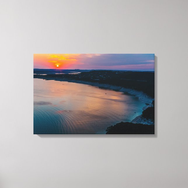 Lake Travis Sunset Canvas Print (Front)