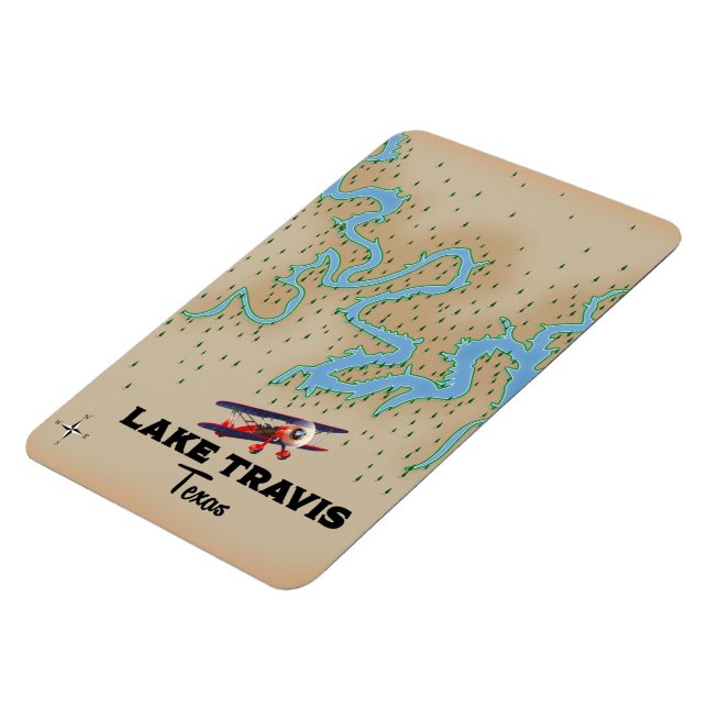 Lake Travis Texas map Magnet (Left Side)