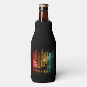 LAKE TREES DEER FOREST SUNSET BOTTLE COOLER