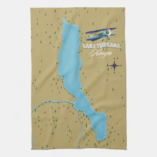 Lake Turkana Kenya Tea Towel (Vertical)