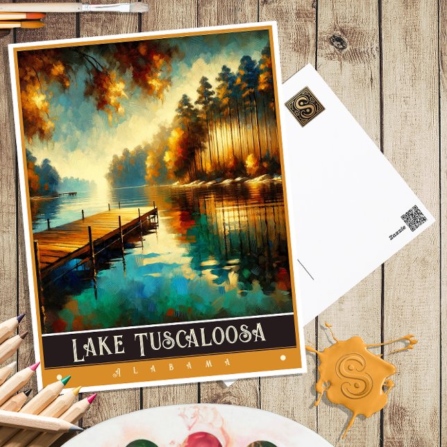 Lake Tuscaloosa, Alabama | Vintage Painting Postcard (Creator Uploaded)