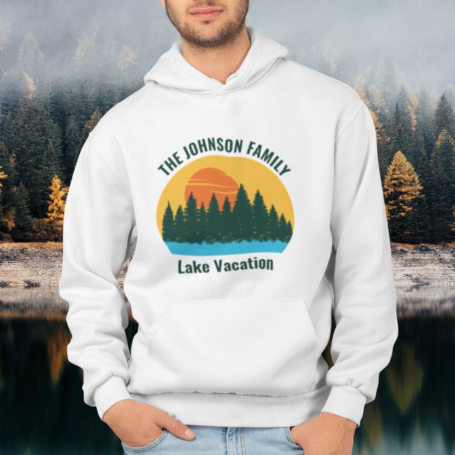 Lake Vacation Sunset Cool Personalised Hoodie (Creator Uploaded)
