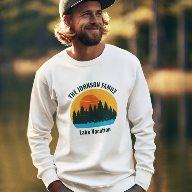 Lake Vacation Sunset Personalized Family Reunion Sweatshirt (Creator Uploaded)