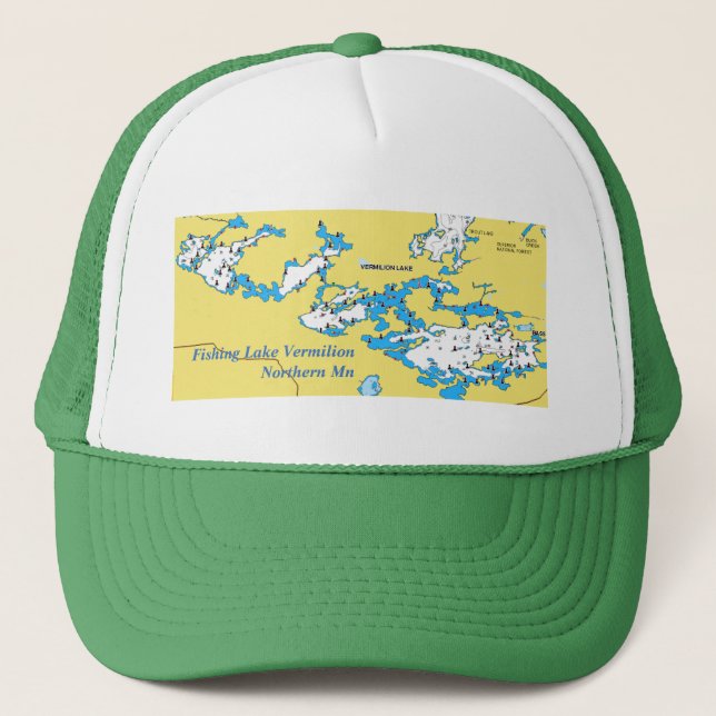 Lake Vermilion Fishing Map Northern Mn Trucker Hat (Front)