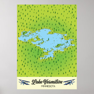 Lake Vermilion Minnesota map Poster
