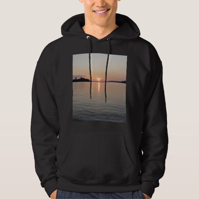 Lake Vermilion Sunset Blue Pink Hoodie (Front)