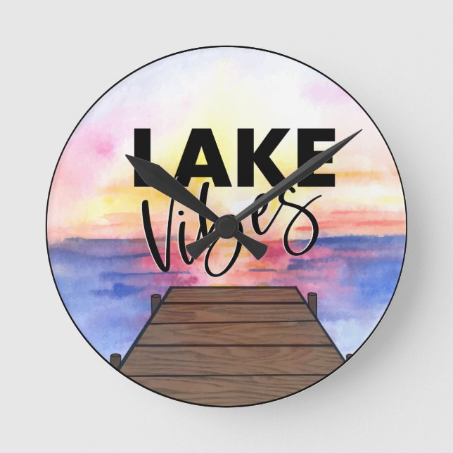 Lake Vibes Round Clock (Front)