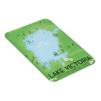 Lake Victoria Map - Africa Great Lake travel art.