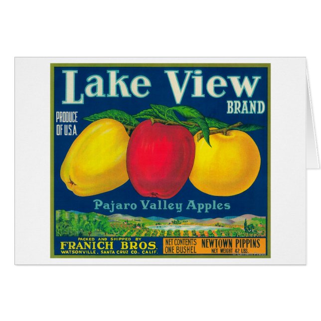 Lake View Apple Label - Watsonville, CA (Front Horizontal)