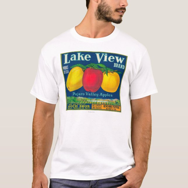 Lake View Apple Label - Watsonville, CA T-Shirt (Front)