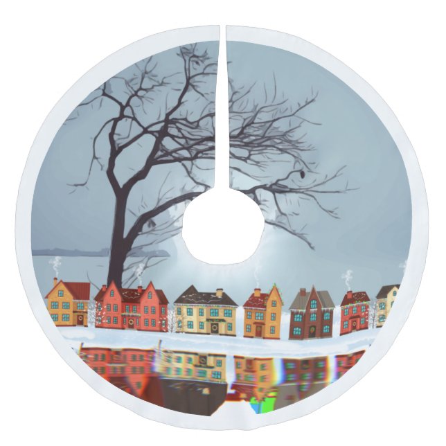 Lake Village Reflection Brushed Polyester Tree Ski Brushed Polyester Tree Skirt (Front)