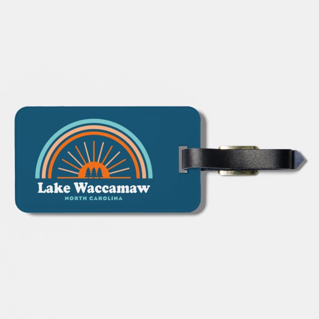 Lake Waccamaw North Carolina Rainbow Luggage Tag (Back Horizontal)