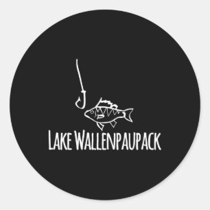 Lake Wallenpaupack Silly Cute Fish Fishing Hook Bo Classic Round Sticker