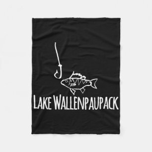 Lake Wallenpaupack Silly Cute Fish Fishing Hook Bo Fleece Blanket