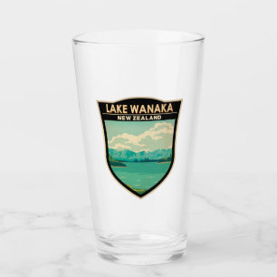 Lake Wanaka Otago New Zealand Travel Art Vintage Glass