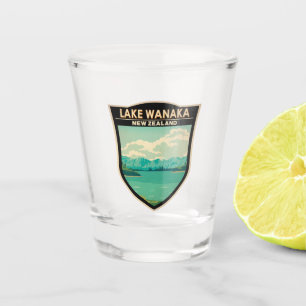 Lake Wanaka Otago New Zealand Travel Art Vintage Shot Glass