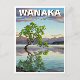 Lake Wanaka Tree New Zealand Travel Postcard