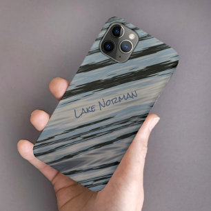 Lake Water Blue and Black Diagonal Stripes Case-Mate iPhone Case