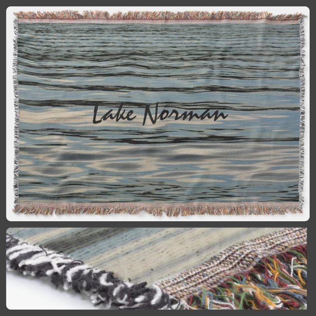 Lake Water Blue Beige Black Customisable Throw Blanket (Creator Uploaded)