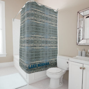 Lake Water Blue Beige Grey Black Shower Curtain