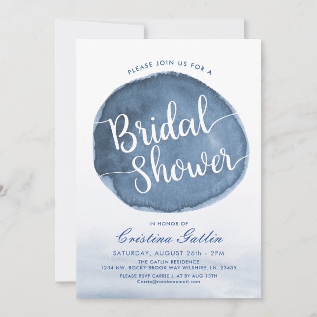 Lake Water Stain | Custom | Bridal shower Invitation (Front)