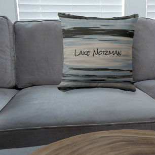 Lake Water Striped customisable Throw Pillow