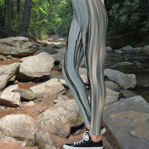 Lake Water Vertical Stripes Leggings