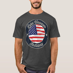 Lake Wawasee - Patriotic Indiana Souvenir T-Shirt