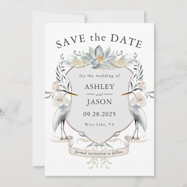 Lake Wedding Nature Inspired Save the Date (Front)