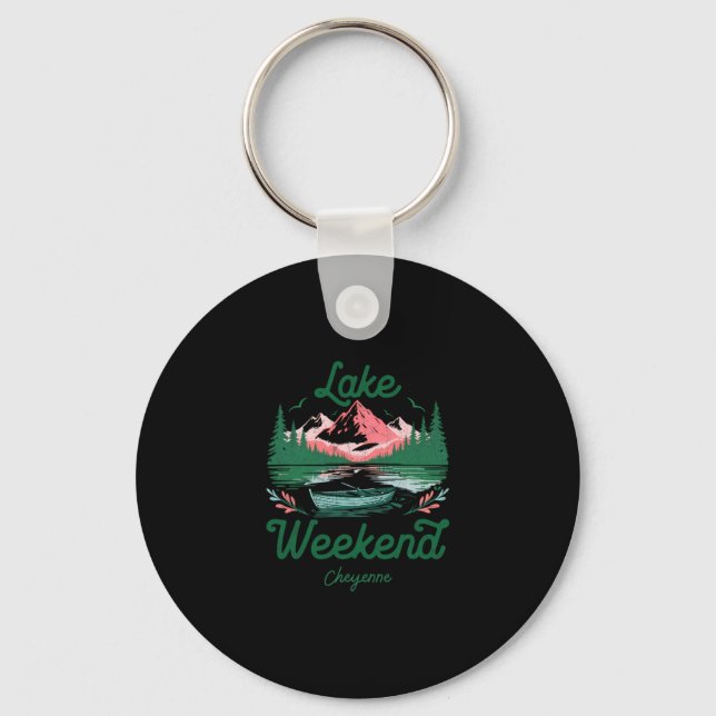 Lake Weekend Vacation Trip Cheyenne Wyoming  Key Ring (Front)