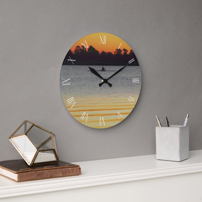 Lake Wendouree Calm Before Nightfall Large Clock (Office)