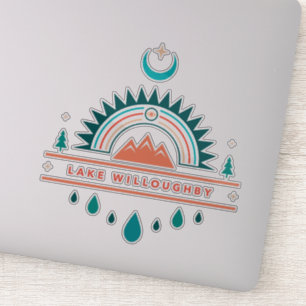 lake willoughby boho rainbow moon sticker