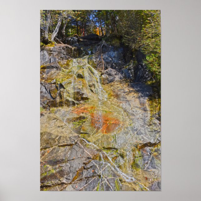 Lake Willoughby Roadside Waterfall, Vermont Poster (Front)