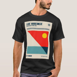 Lake Windemere Lake District Retro Travel Art T-Shirt