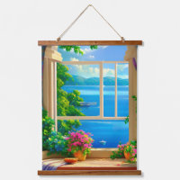 Lake Window Landscape Painting