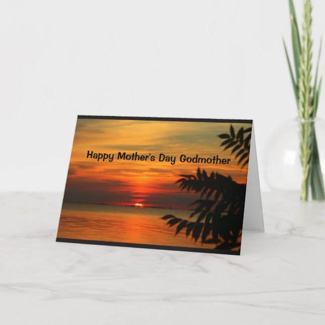 Lake Winnebago Sunset Happy Mother's Day Godmother Card (Front)