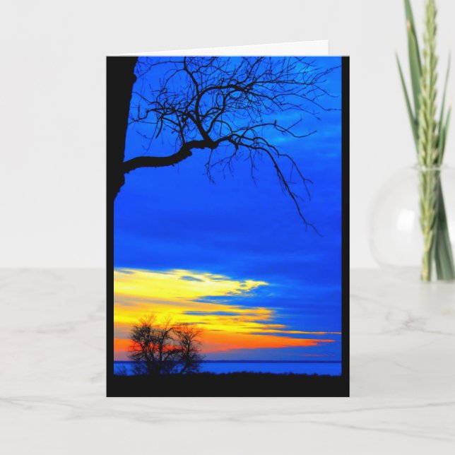 Lake Winnebago Sunset Thinking Of You Card (Front)