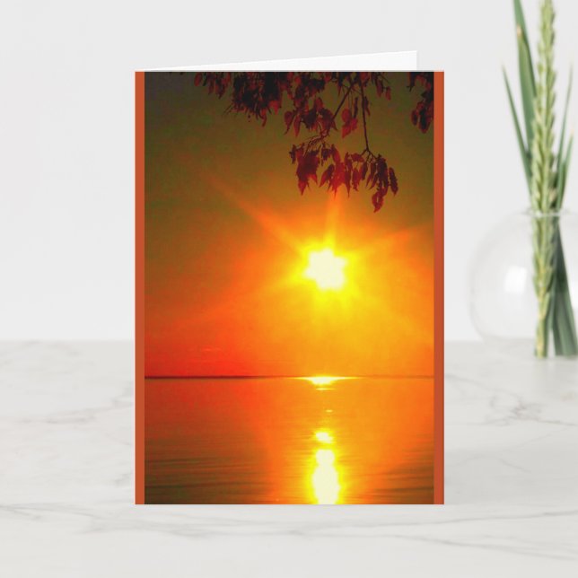Lake Winnebago Sunset Thinking Of You Card (Front)